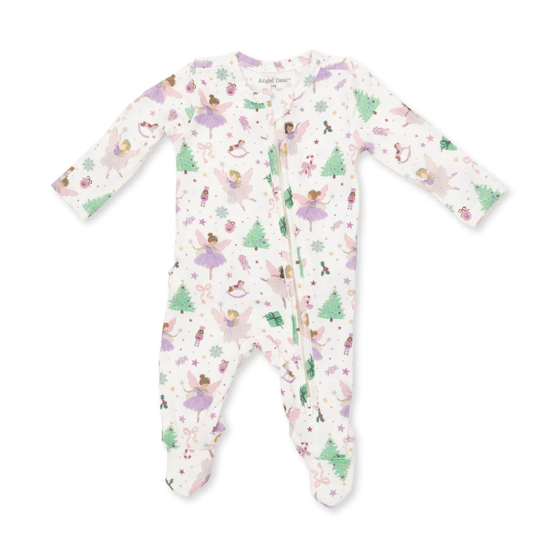 Sugar Plum Fairies 2-Way Ruffle Back Zipper Footie