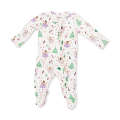 Sugar Plum Fairies 2-Way Ruffle Back Zipper Footie