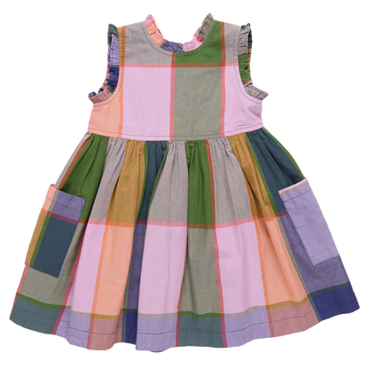 Girls Alyssa Dress- Plaid Madras