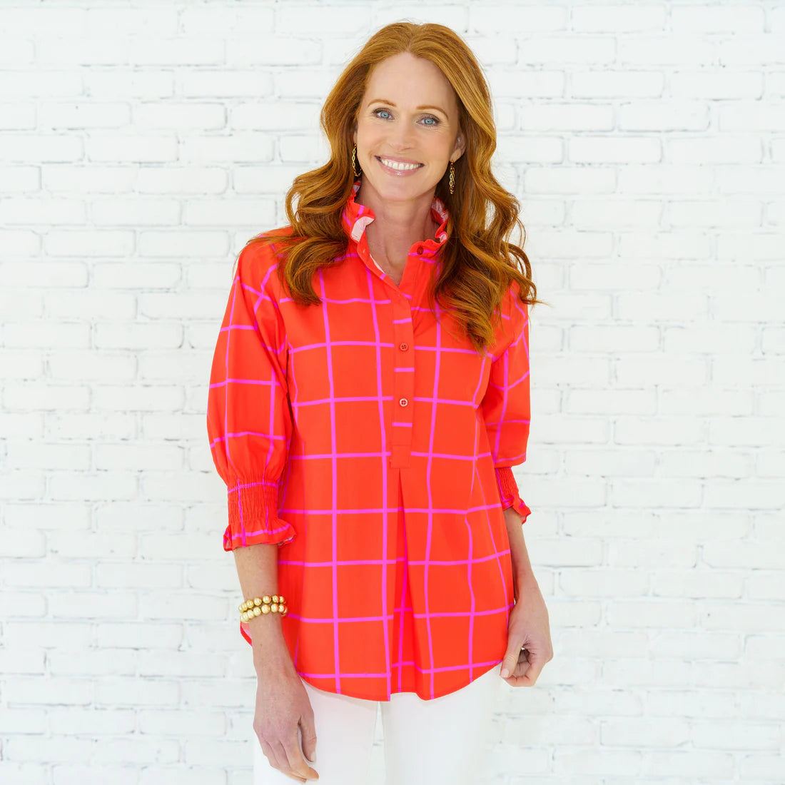 Kimberly Park Top- Orange + Pink