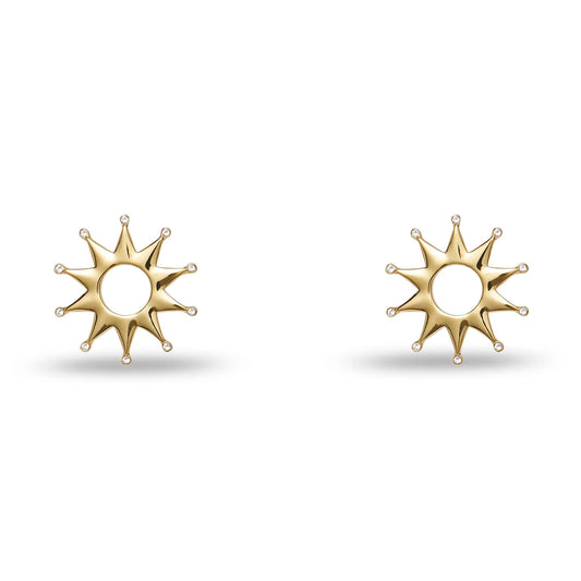 Gold Sun Crystal Sun Earrings