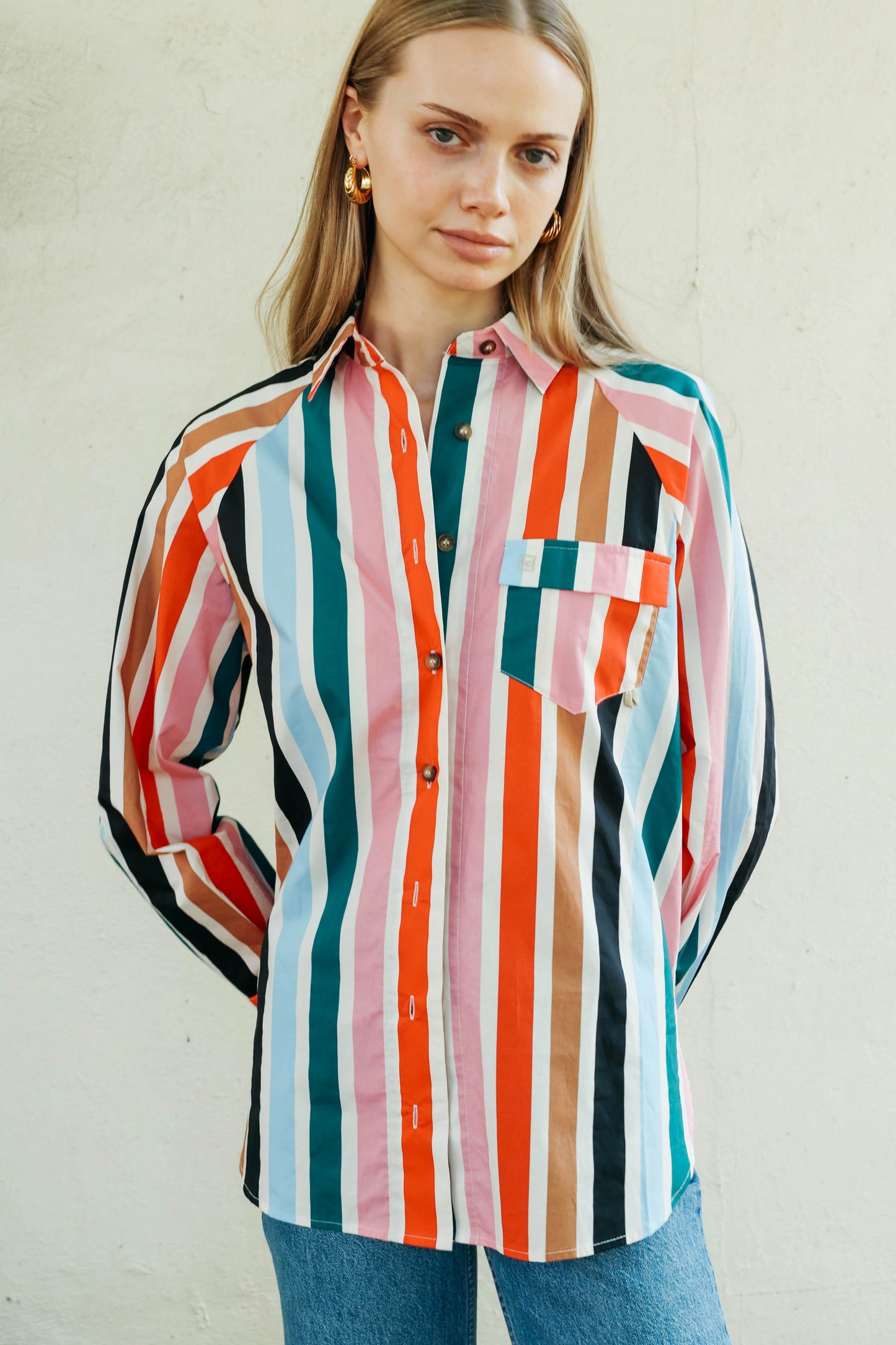 Lady Captain Fishing Shirt- Multi Stripe