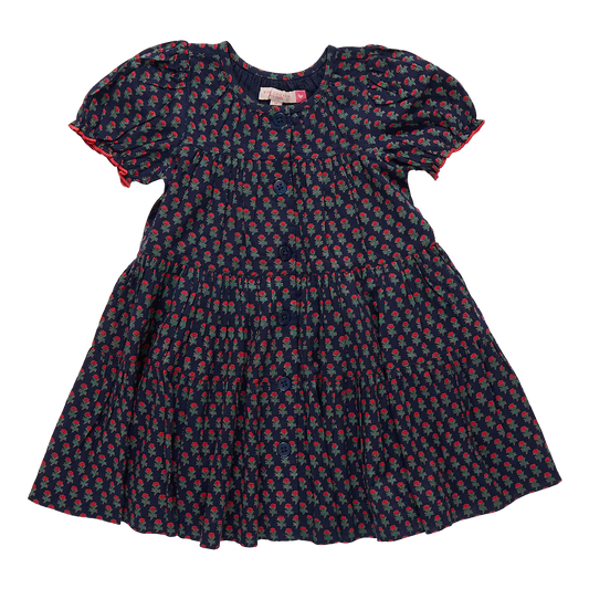 Girls Elizabeth Dress- Navy Carnation