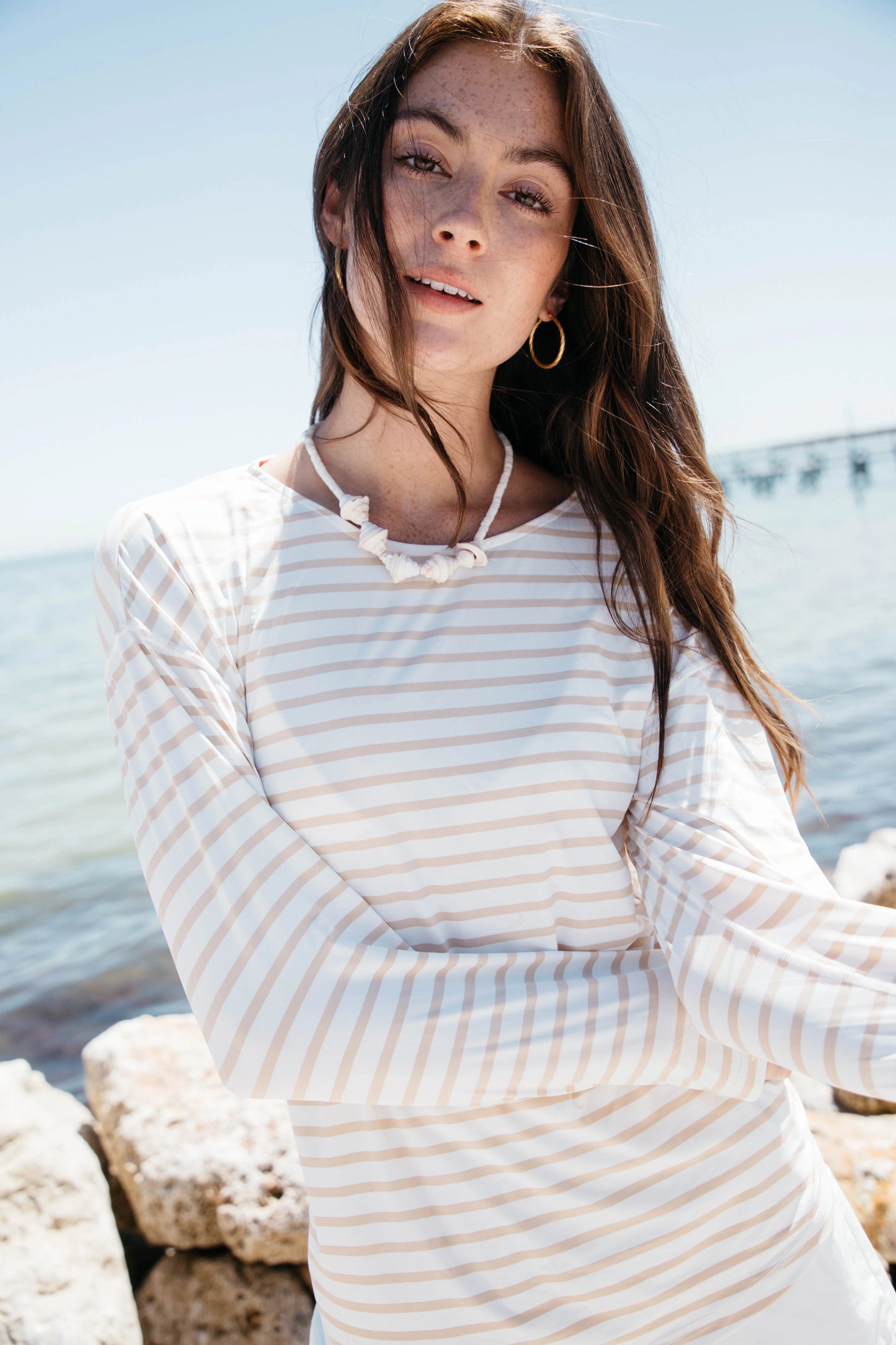 Little Bay Sun Shirt SPF 50+ Sand Stripe