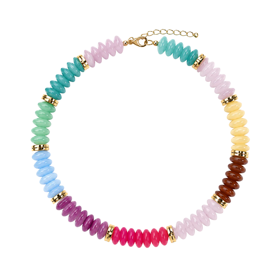 Girly Pop Multi Color Chunky Resin Necklace