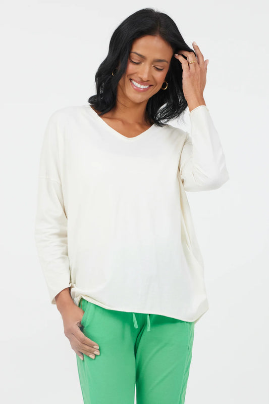 Jaya Ruched Side Top- Winter White