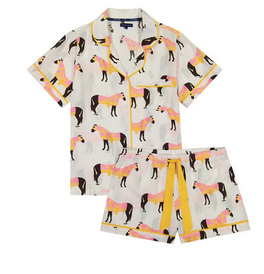 Katie Kime Pajama Shorts Set- Horse & Tassel