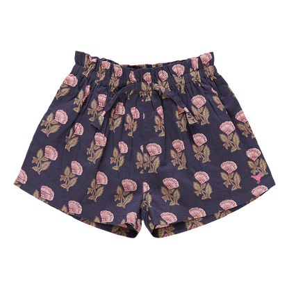 Girls Theodore Short- Navy Flower Drop