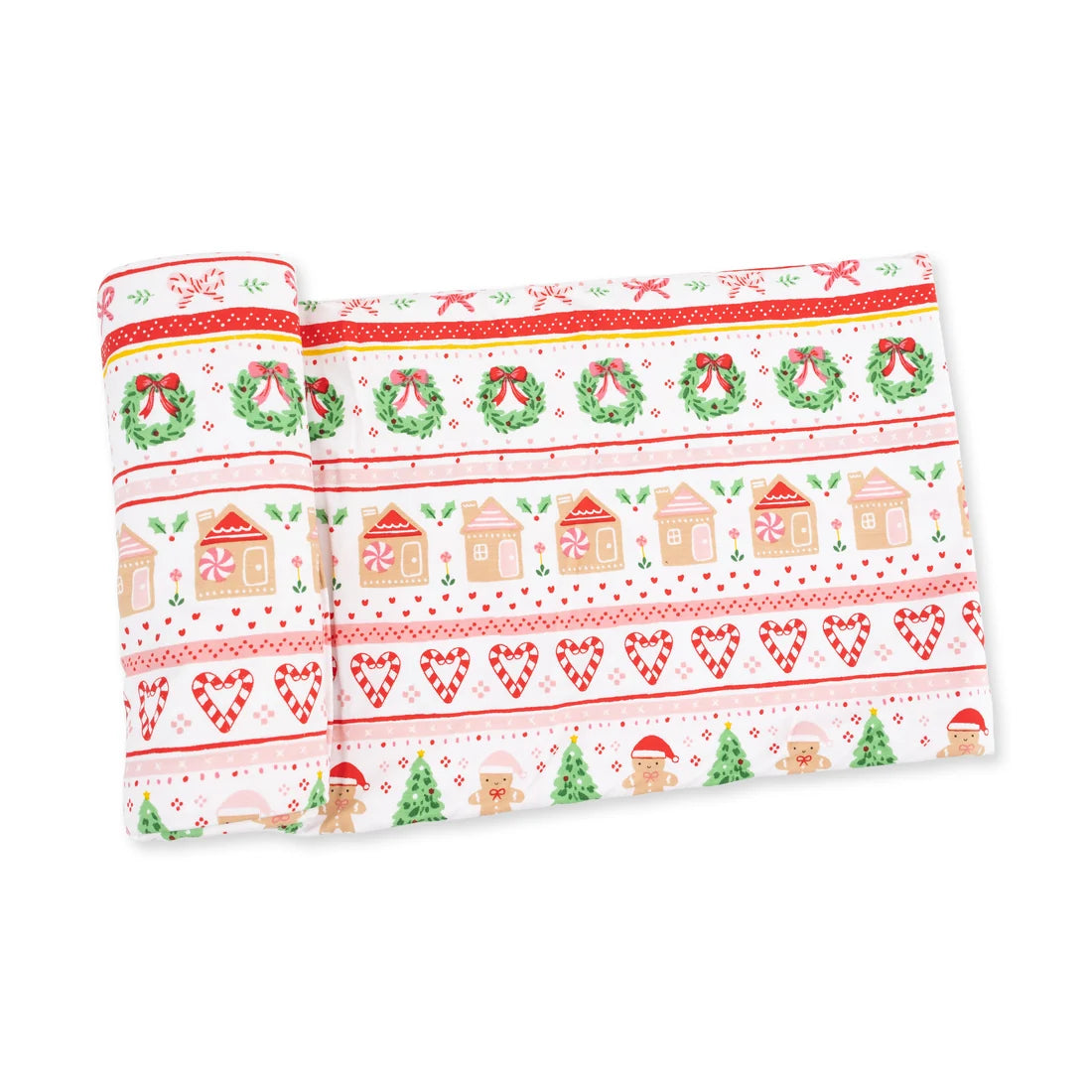 Swaddle Blanket- Pink Gingerbread Fair Isle