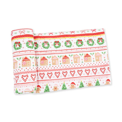 Swaddle Blanket- Pink Gingerbread Fair Isle