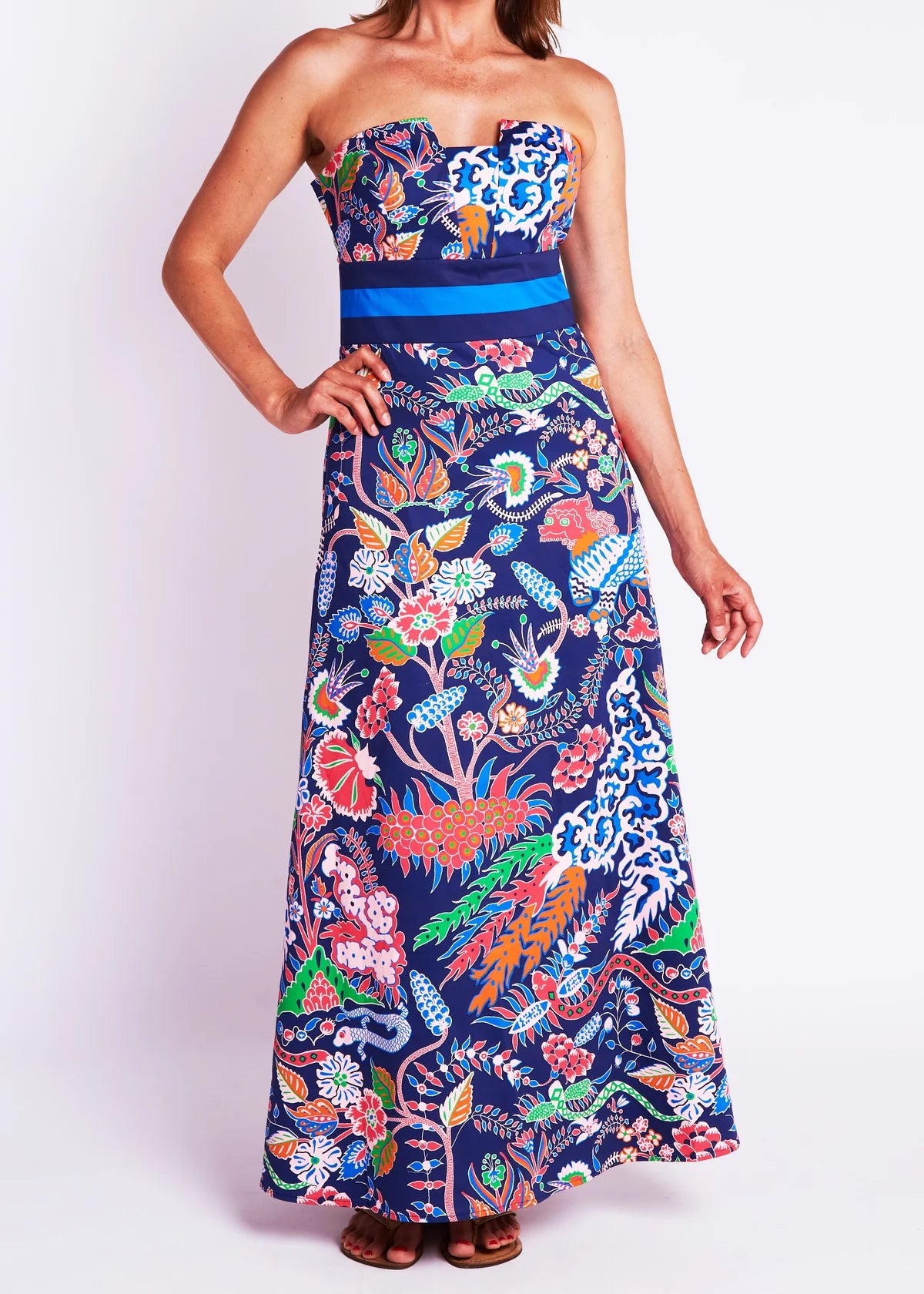 Cece Gown- Eden Navy Multi