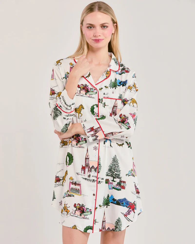 Katie Kime Sleep Shirt- Holiday Toile