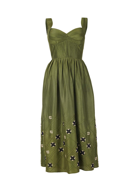 Olive Green Midi Dress