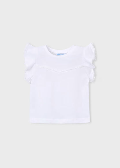White Ruffle T-Shirt