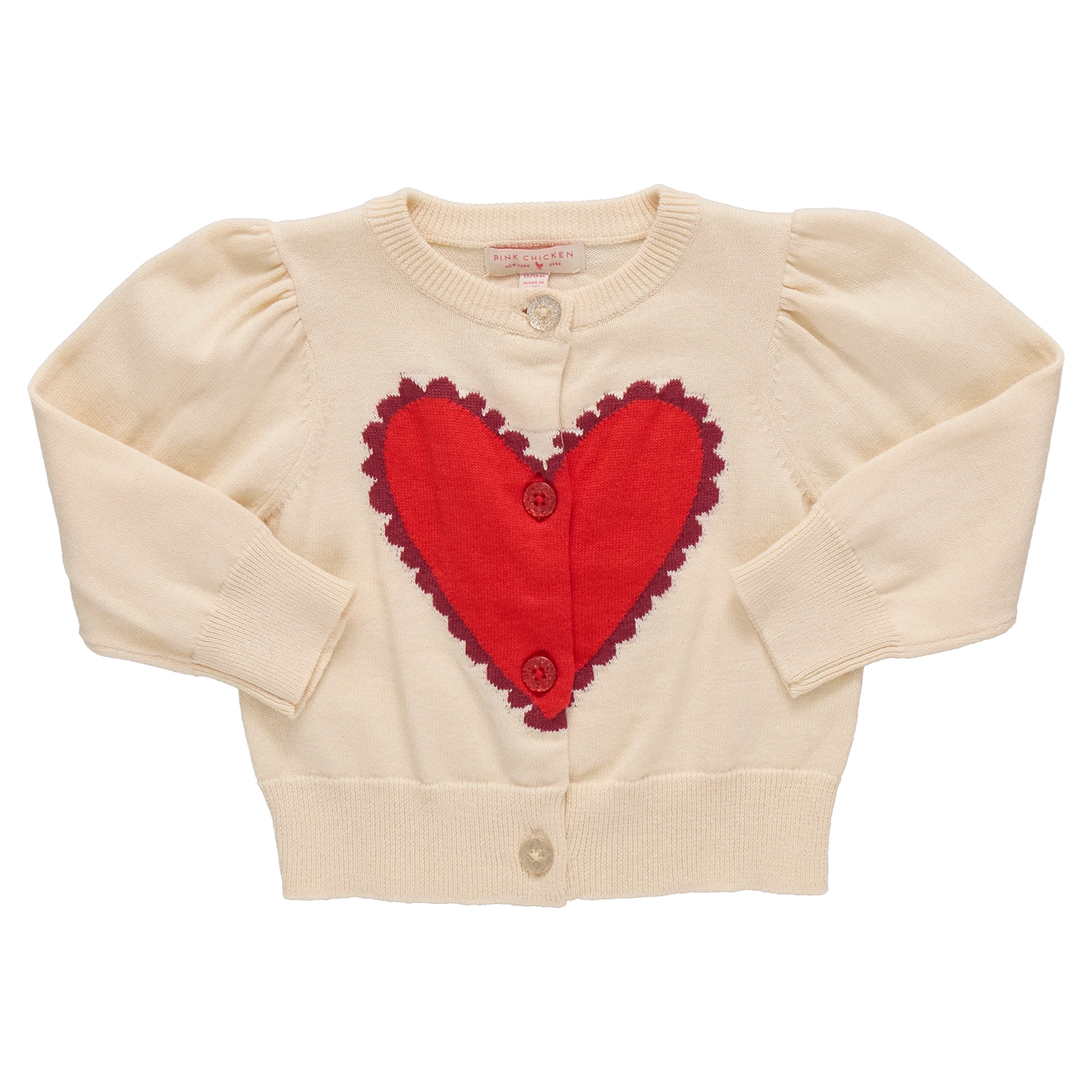 Girls Constance Sweater- Scalloped Heart