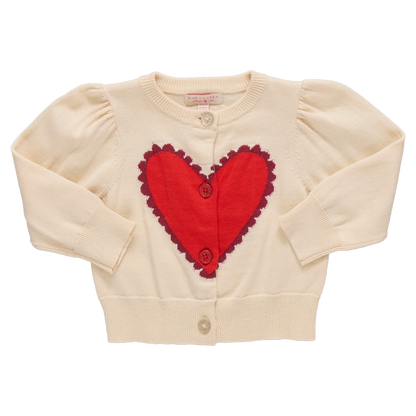 Girls Constance Sweater- Scalloped Heart