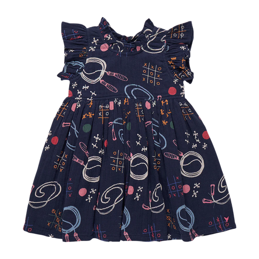 Girls Jennifer Dress- Tic Tac Toe