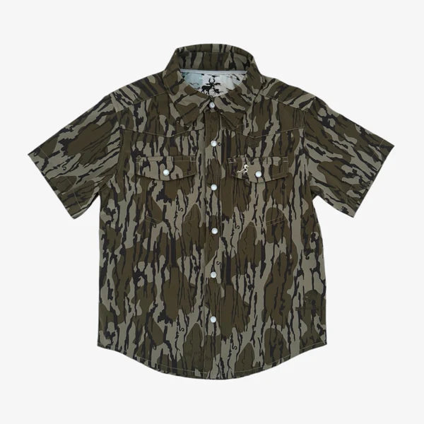 Adult Performance Pearl Snap- Bottomland Mallard Sky