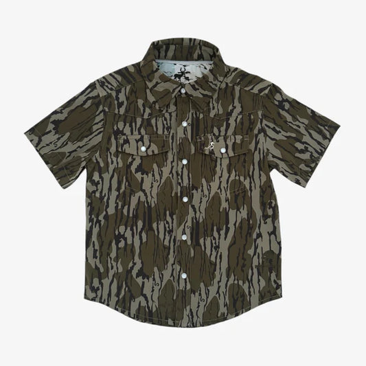 Adult Performance Pearl Snap- Bottomland Mallard Sky