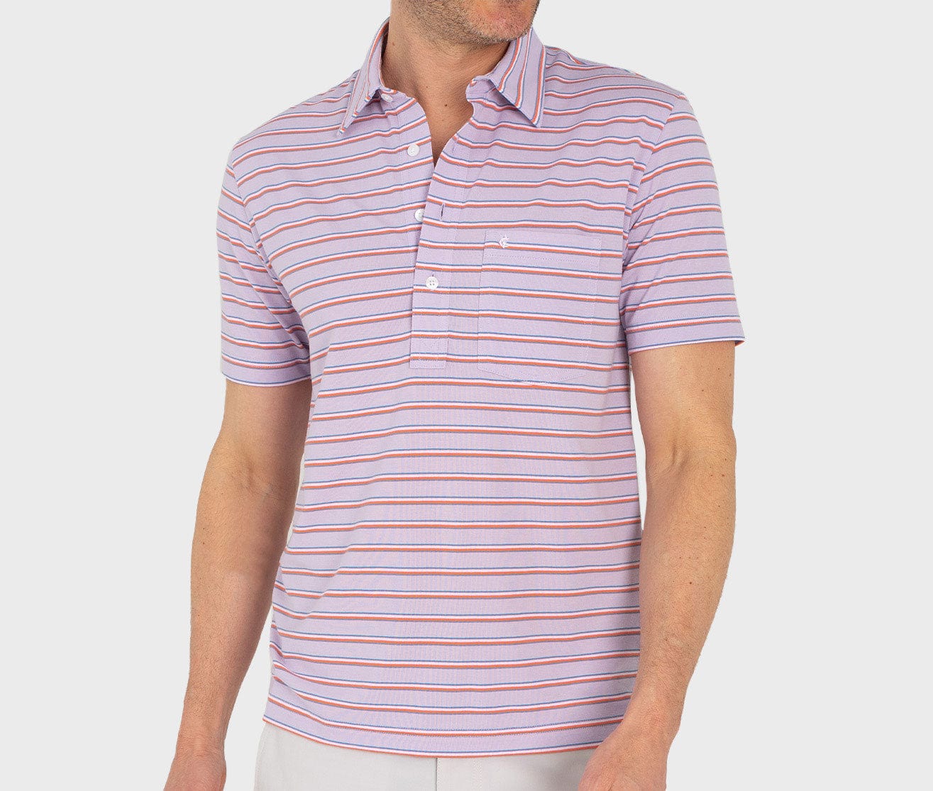 Performance Players Shirt- Martin Stripe Orchid