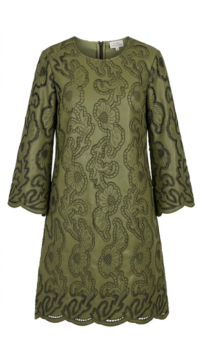 Camilla Faux Leather Caftan- Green