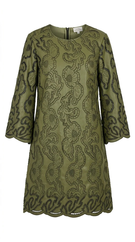 Camilla Faux Leather Caftan- Green