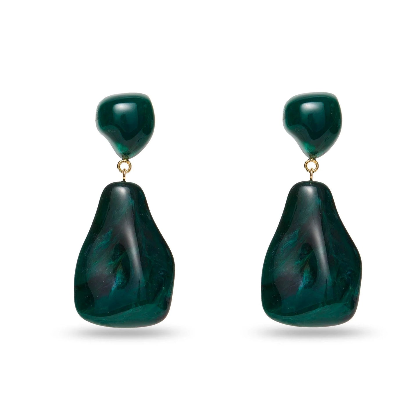 WILMA PINE GREEN DROP EARRINGS