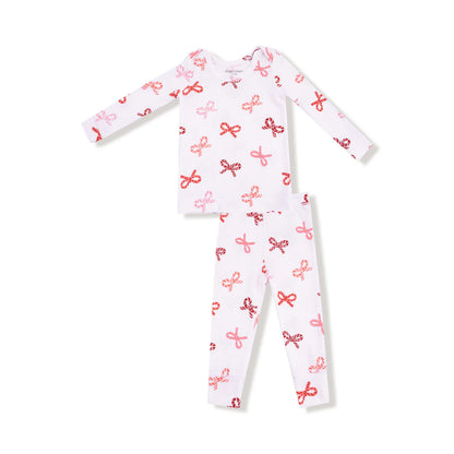 Loungewear Set- Candy Cane Bows