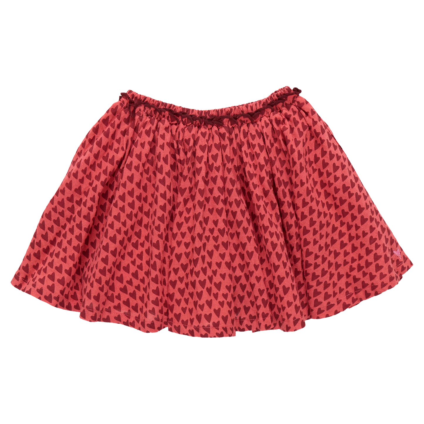 Girls Gianna Skirt- Red Mini Hearts