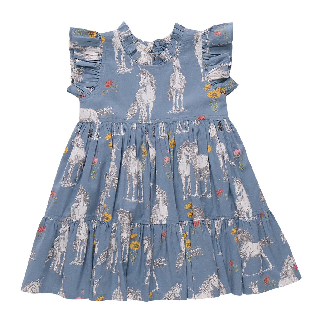 Girls Jennifer Dress- Unicorn Field
