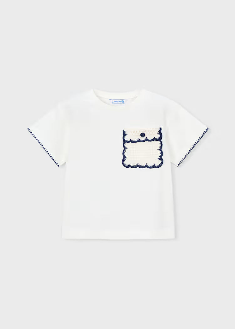 Girls Applique T-Shirt- Natural