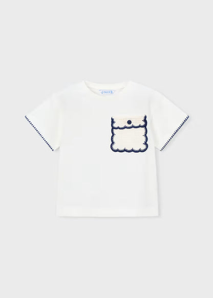 Girls Applique T-Shirt- Natural