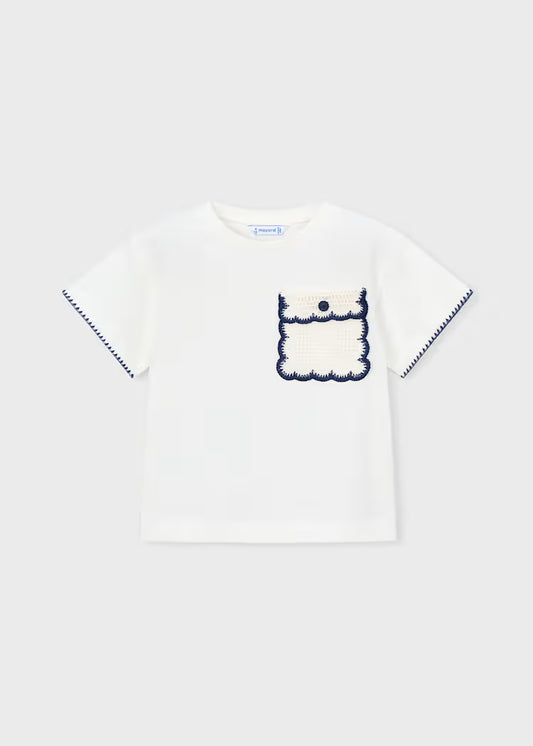 Girls Applique T-Shirt- Natural