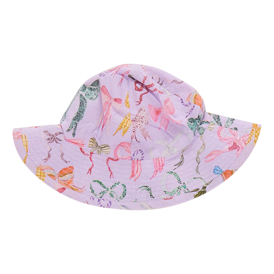 Baby Girls Sun Hat- Lavender Watercolor Bows