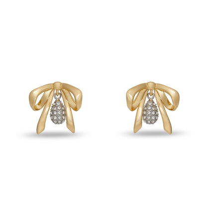 Crystal Dainty Pave Bow Earrings