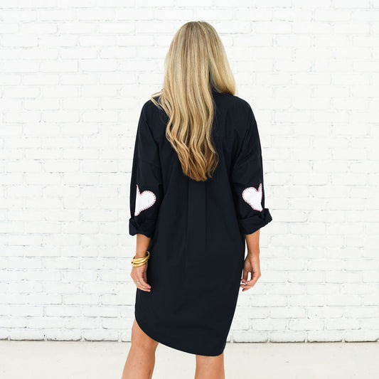 Preppy Heart Dress- Navy
