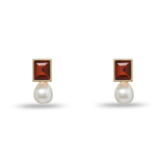 Aegean Topaz Pearl Drop Earrings
