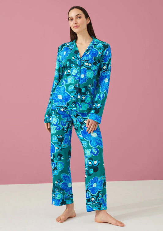 The Sofia PJ Set- Jade Floral Pond