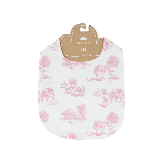 Feeding Bib- Pink Farm Toile