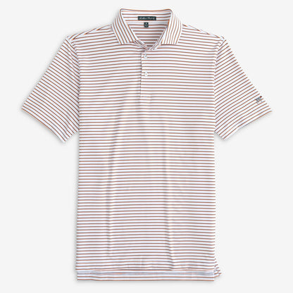 The Stadium Stripe Polo- White/Navy/Burnt Orange