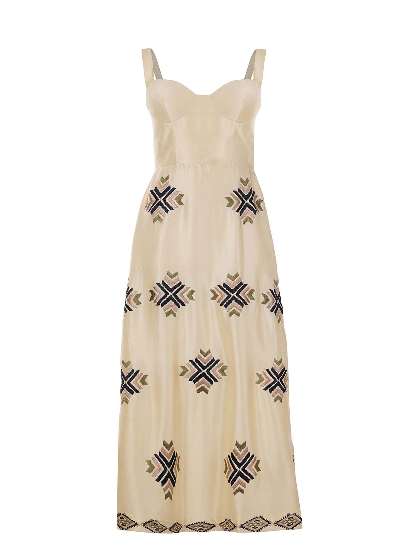 Clara Ivory Embroidered Dress