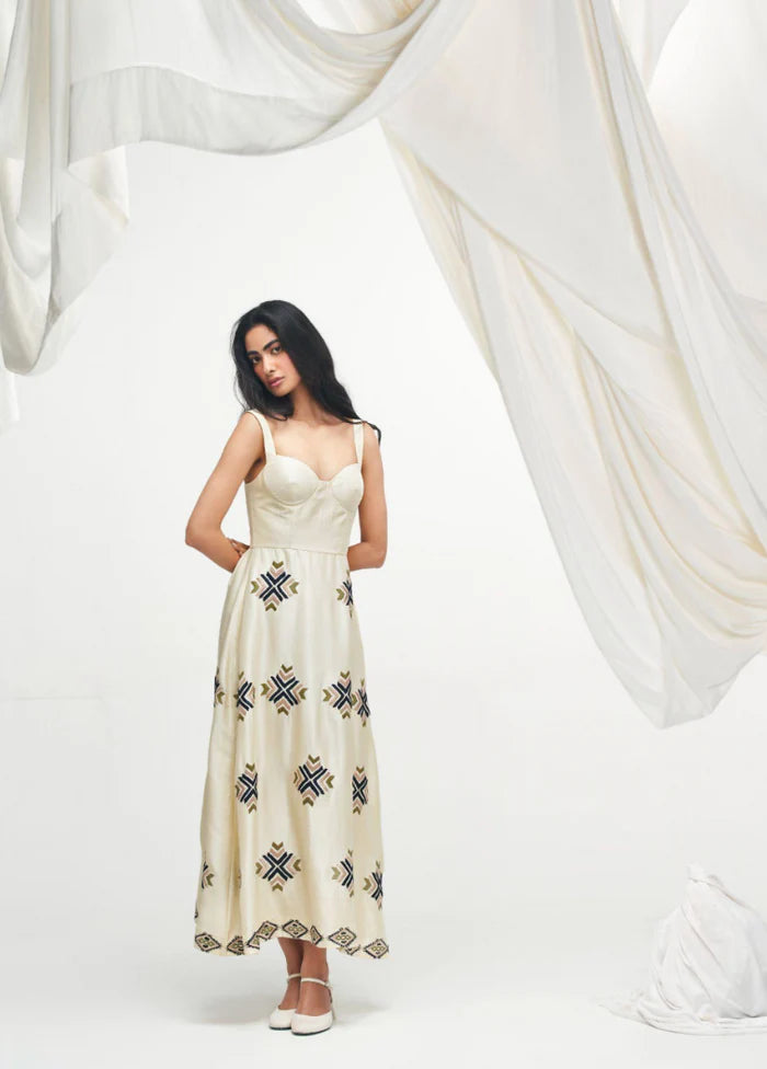 Clara Ivory Embroidered Dress