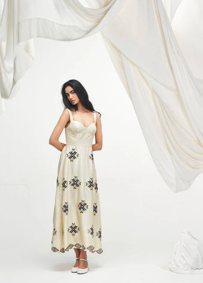 Clara Ivory Embroidered Dress