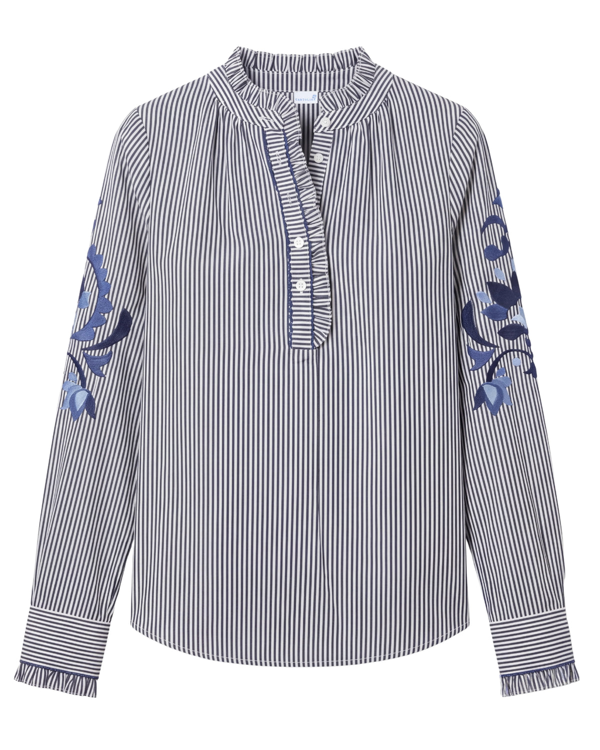 Mara Top- Parkside Floral Stripe