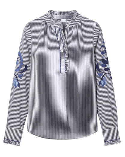 Mara Top- Parkside Floral Stripe