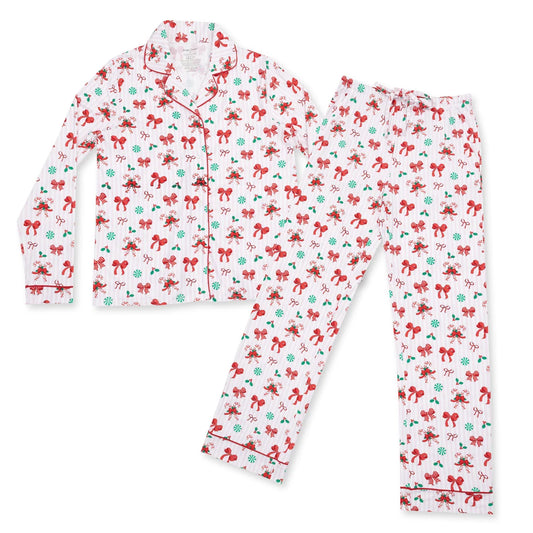 Adult PJ Set- Bows + Candy Canes