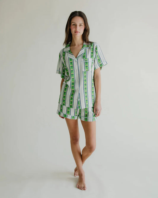 Katie Kime PJ Short Set- Garden Stripe