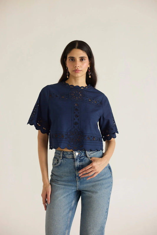 Carrie Blouse- Navy