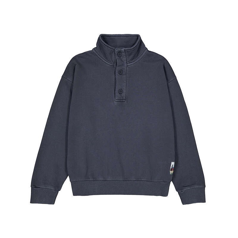 Funnel-Neck Sweatshirt- Indigo
