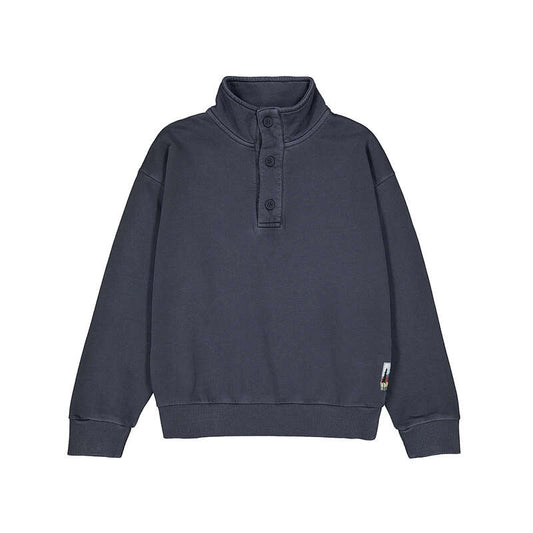 Funnel-Neck Sweatshirt- Indigo